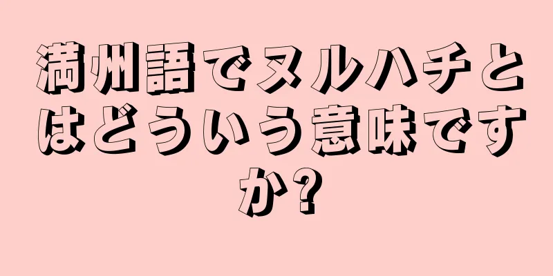 満州語でヌルハチとはどういう意味ですか?