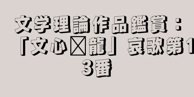 文学理論作品鑑賞：「文心语龍」哀歌第13番