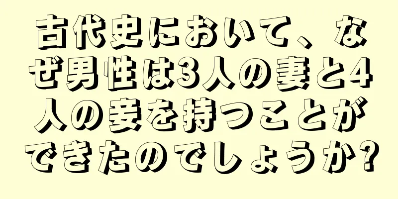 古代史において、なぜ男性は3人の妻と4人の妾を持つことができたのでしょうか?