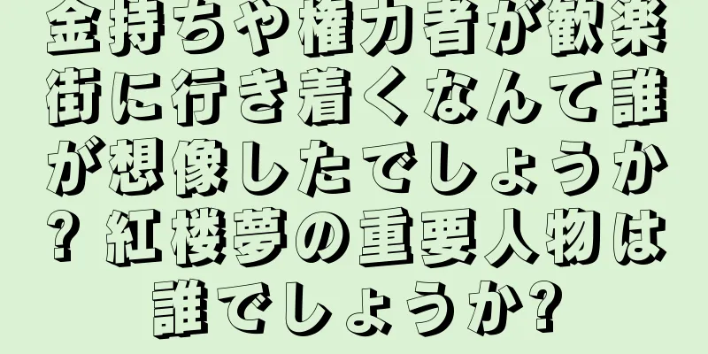 金持ちや権力者が歓楽街に行き着くなんて誰が想像したでしょうか? 紅楼夢の重要人物は誰でしょうか?
