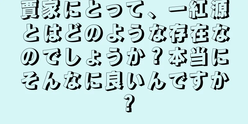 賈家にとって、一紅源とはどのような存在なのでしょうか？本当にそんなに良いんですか？