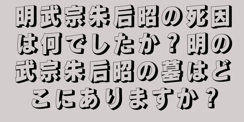 明武宗朱后昭の死因は何でしたか？明の武宗朱后昭の墓はどこにありますか？