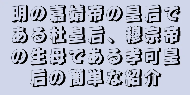 明の嘉靖帝の皇后である杜皇后、穆宗帝の生母である孝可皇后の簡単な紹介