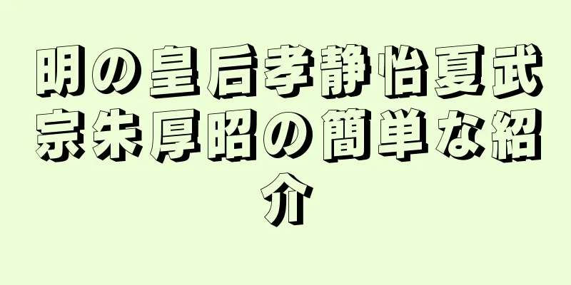 明の皇后孝静怡夏武宗朱厚昭の簡単な紹介