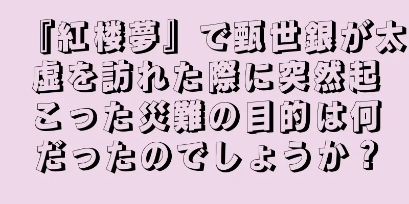 『紅楼夢』で甄世銀が太虚を訪れた際に突然起こった災難の目的は何だったのでしょうか？