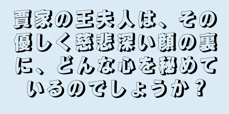 賈家の王夫人は、その優しく慈悲深い顔の裏に、どんな心を秘めているのでしょうか？