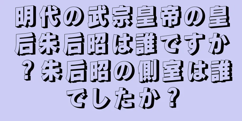 明代の武宗皇帝の皇后朱后昭は誰ですか？朱后昭の側室は誰でしたか？
