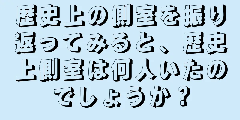 歴史上の側室を振り返ってみると、歴史上側室は何人いたのでしょうか？