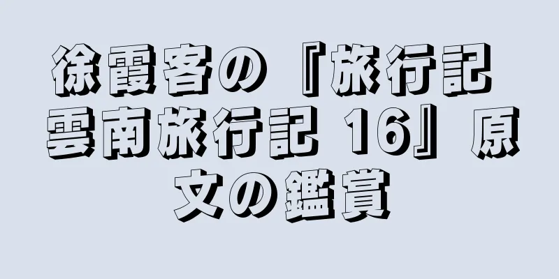 徐霞客の『旅行記 雲南旅行記 16』原文の鑑賞