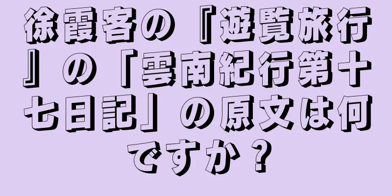 徐霞客の『遊覧旅行』の「雲南紀行第十七日記」の原文は何ですか？