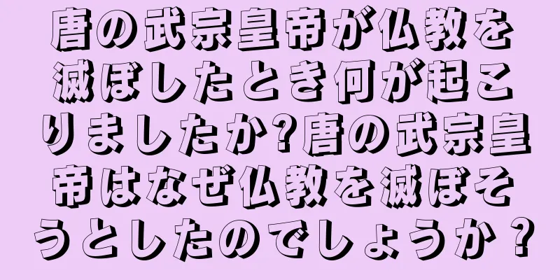唐の武宗皇帝が仏教を滅ぼしたとき何が起こりましたか?唐の武宗皇帝はなぜ仏教を滅ぼそうとしたのでしょうか？