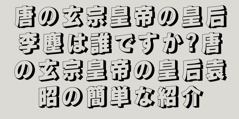 唐の玄宗皇帝の皇后李塵は誰ですか?唐の玄宗皇帝の皇后袁昭の簡単な紹介