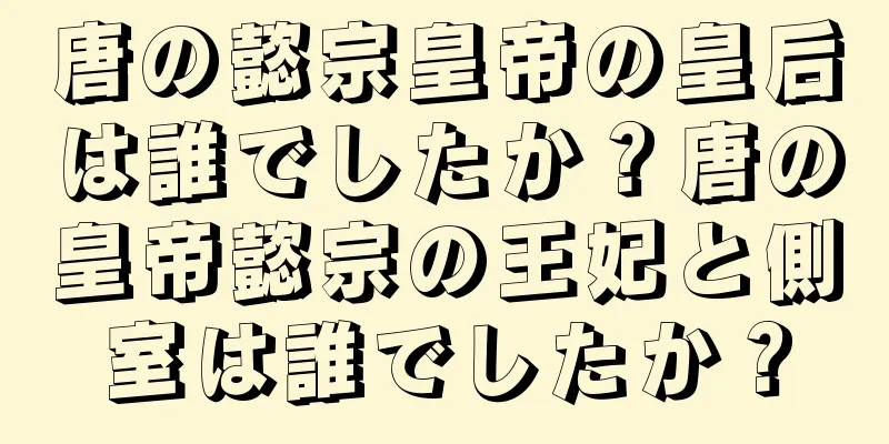 唐の懿宗皇帝の皇后は誰でしたか？唐の皇帝懿宗の王妃と側室は誰でしたか？