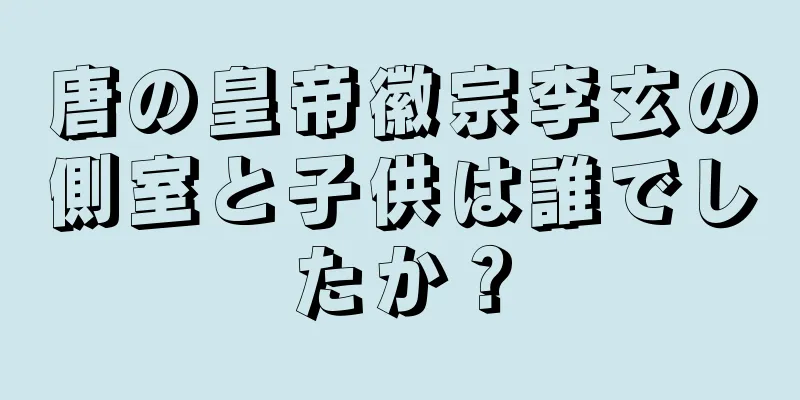 唐の皇帝徽宗李玄の側室と子供は誰でしたか？