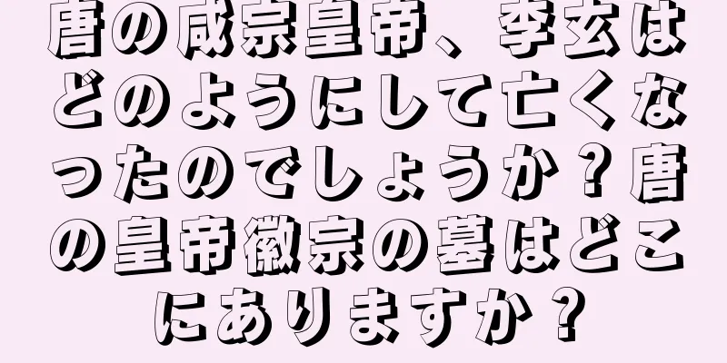 唐の咸宗皇帝、李玄はどのようにして亡くなったのでしょうか？唐の皇帝徽宗の墓はどこにありますか？