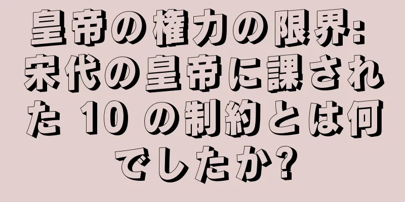 皇帝の権力の限界: 宋代の皇帝に課された 10 の制約とは何でしたか?