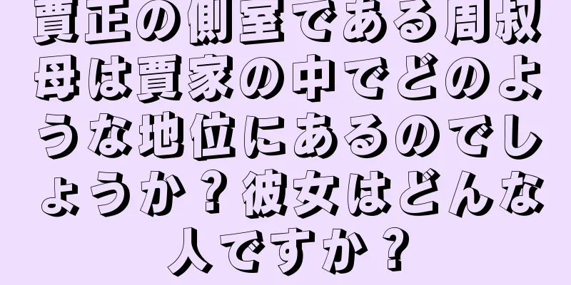 賈正の側室である周叔母は賈家の中でどのような地位にあるのでしょうか？彼女はどんな人ですか？