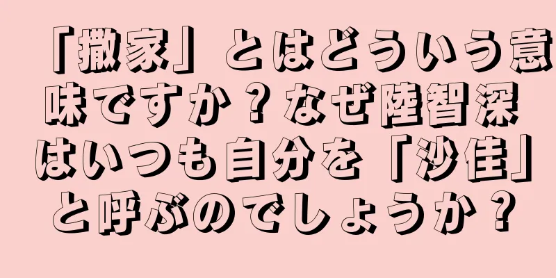 「撒家」とはどういう意味ですか？なぜ陸智深はいつも自分を「沙佳」と呼ぶのでしょうか？