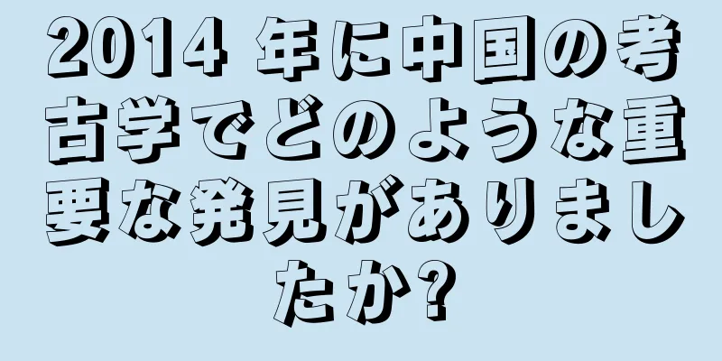 2014 年に中国の考古学でどのような重要な発見がありましたか?