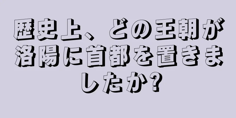 歴史上、どの王朝が洛陽に首都を置きましたか?