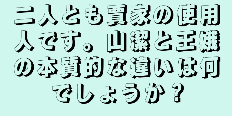 二人とも賈家の使用人です。山潔と王娥の本質的な違いは何でしょうか？