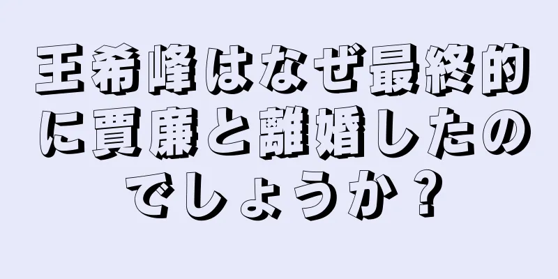 王希峰はなぜ最終的に賈廉と離婚したのでしょうか？