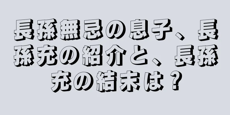 長孫無忌の息子、長孫充の紹介と、長孫充の結末は？