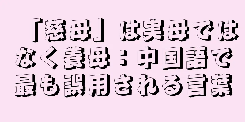 「慈母」は実母ではなく養母：中国語で最も誤用される言葉