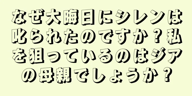 なぜ大晦日にシレンは叱られたのですか？私を狙っているのはジアの母親でしょうか？