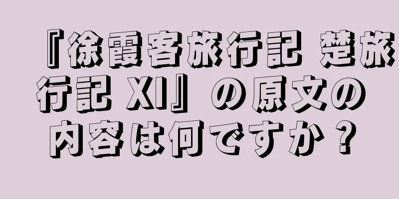 『徐霞客旅行記 楚旅行記 XI』の原文の内容は何ですか？