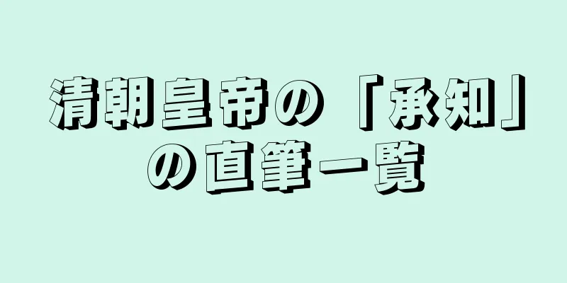 清朝皇帝の「承知」の直筆一覧
