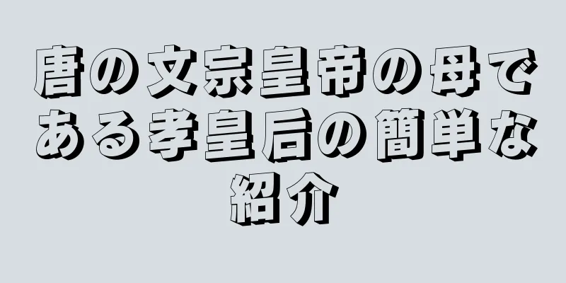 唐の文宗皇帝の母である孝皇后の簡単な紹介