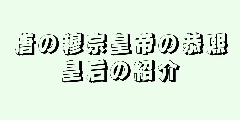 唐の穆宗皇帝の恭熙皇后の紹介
