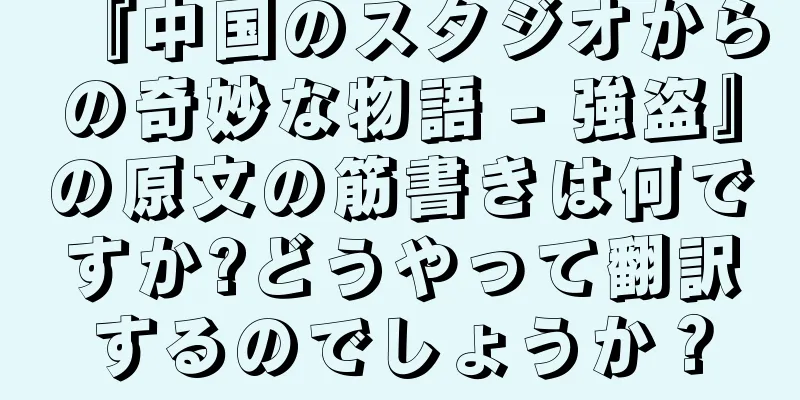 『中国のスタジオからの奇妙な物語 - 強盗』の原文の筋書きは何ですか?どうやって翻訳するのでしょうか？