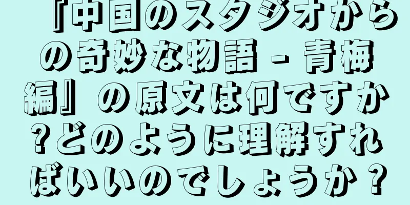 『中国のスタジオからの奇妙な物語 - 青梅編』の原文は何ですか?どのように理解すればいいのでしょうか？