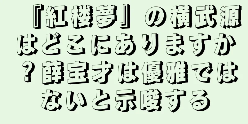 『紅楼夢』の横武源はどこにありますか？薛宝才は優雅ではないと示唆する
