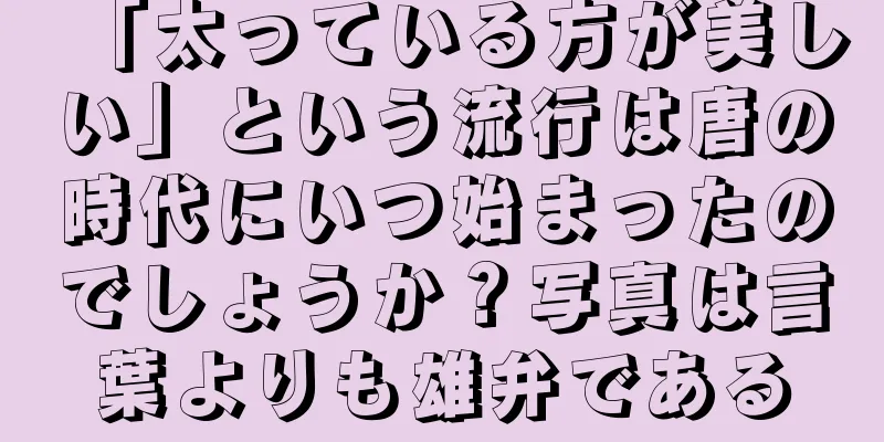 「太っている方が美しい」という流行は唐の時代にいつ始まったのでしょうか？写真は言葉よりも雄弁である