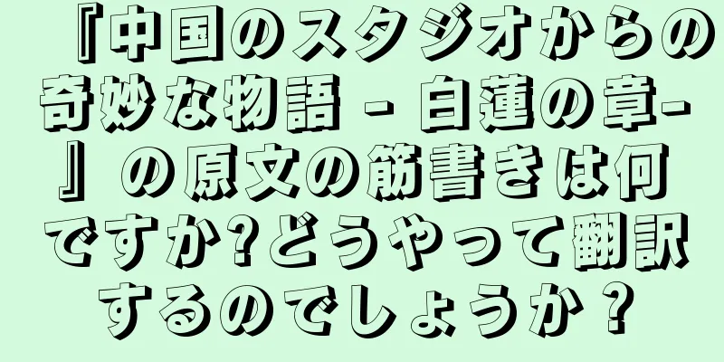 『中国のスタジオからの奇妙な物語 - 白蓮の章-』の原文の筋書きは何ですか?どうやって翻訳するのでしょうか？