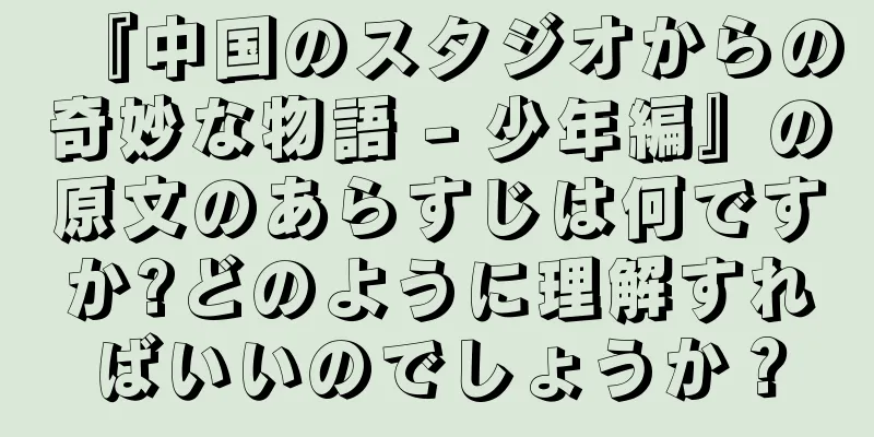 『中国のスタジオからの奇妙な物語 - 少年編』の原文のあらすじは何ですか?どのように理解すればいいのでしょうか？