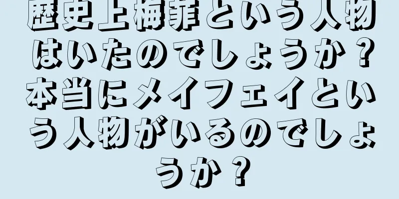歴史上梅菲という人物はいたのでしょうか？本当にメイフェイという人物がいるのでしょうか？