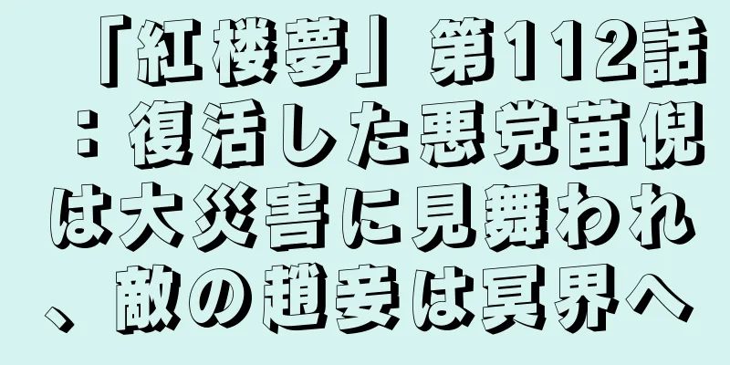 「紅楼夢」第112話：復活した悪党苗倪は大災害に見舞われ、敵の趙妾は冥界へ