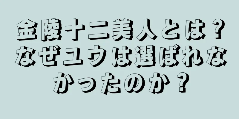 金陵十二美人とは？なぜユウは選ばれなかったのか？