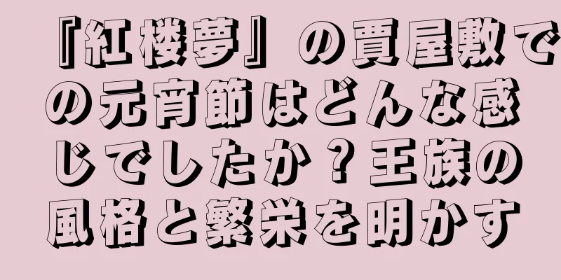 『紅楼夢』の賈屋敷での元宵節はどんな感じでしたか？王族の風格と繁栄を明かす