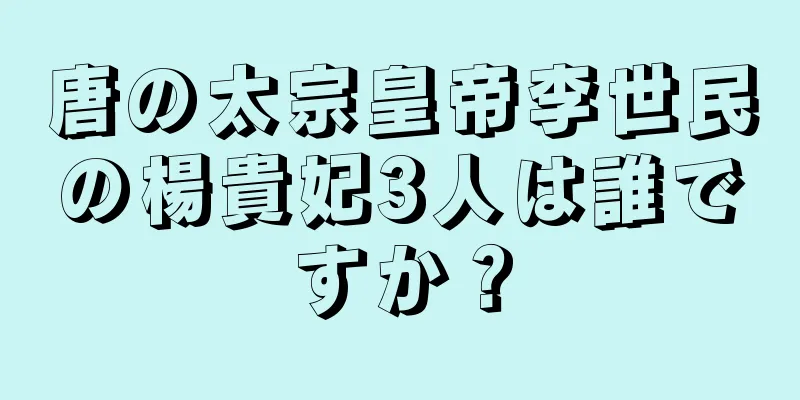 唐の太宗皇帝李世民の楊貴妃3人は誰ですか？