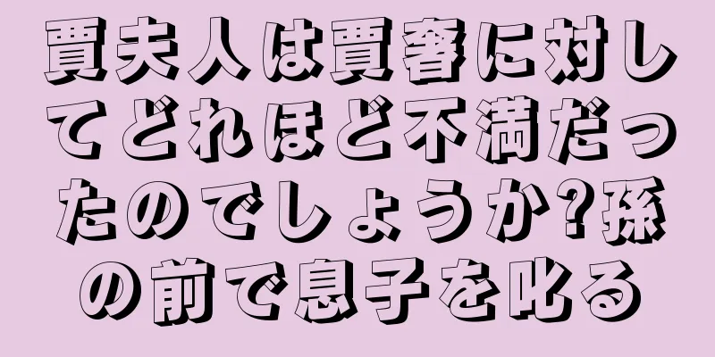 賈夫人は賈奢に対してどれほど不満だったのでしょうか?孫の前で息子を叱る