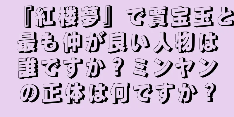 『紅楼夢』で賈宝玉と最も仲が良い人物は誰ですか？ミンヤンの正体は何ですか？