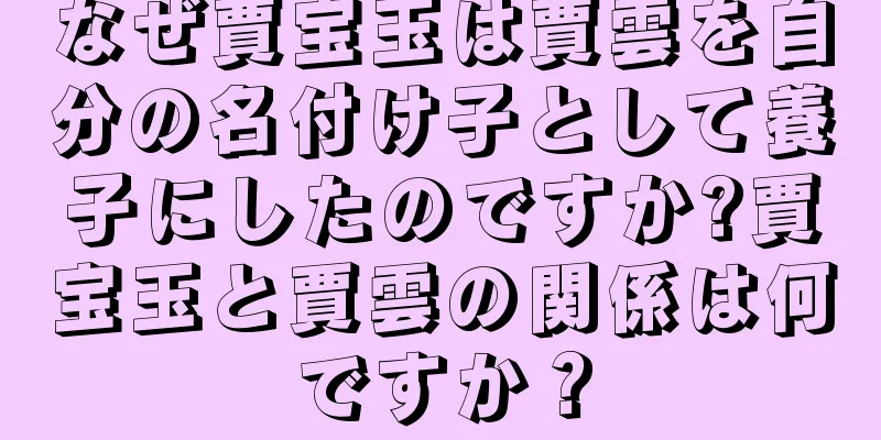 なぜ賈宝玉は賈雲を自分の名付け子として養子にしたのですか?賈宝玉と賈雲の関係は何ですか？