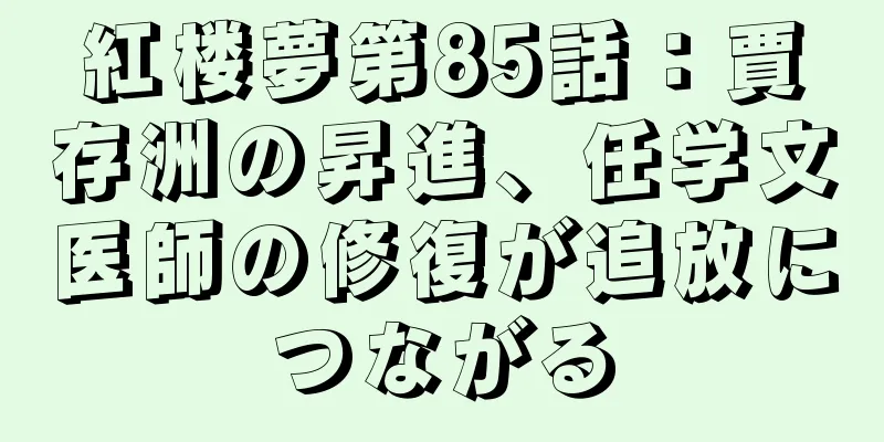 紅楼夢第85話：賈存洲の昇進、任学文医師の修復が追放につながる