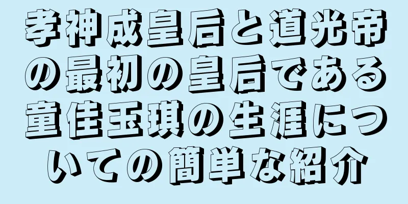 孝神成皇后と道光帝の最初の皇后である童佳玉琪の生涯についての簡単な紹介