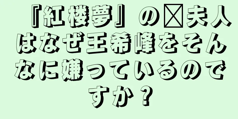 『紅楼夢』の邢夫人はなぜ王希峰をそんなに嫌っているのですか？